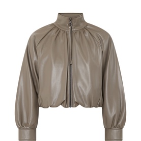 Salomi Faux Leather Bomber Jacket