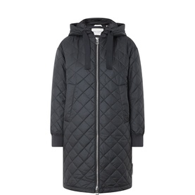 Diamond-Quilted Padded Coat