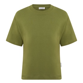 Marc O Polo Solid Relaxed T-Shirt in Shaded Fern, round neckline, dropped shoulders, short sleeves, straight hem, super-soft jersey finish