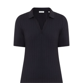 Pointelle Polo Sweater