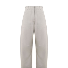 Woven Barrel-Leg Trousers