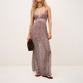 Tama Floral Lace Detail Slip Dress