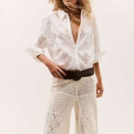 Muriel Openwork Embroidery Shirt