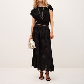 Mona Broderie Anglaise Flared Skirt
