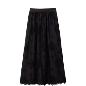 Mona Broderie Anglaise Flared Skirt
