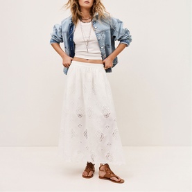 Mona Broderie Anglaise Flared Skirt