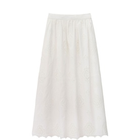 Mona Broderie Anglaise Flared Skirt