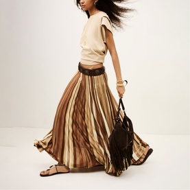 Rima Striped Flared Skirt