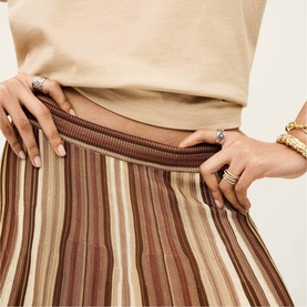 Rima Striped Flared Skirt