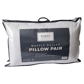 Seersucker Waffle Walled Pillow Pair