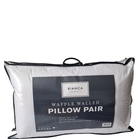 Seersucker Waffle Walled Pillow Pair