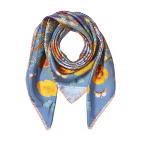 Botanical A Logo Silk Square Scarf