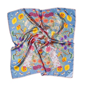Botanical A Logo Silk Square Scarf