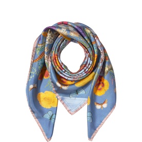 Botanical A Logo Silk Square Scarf