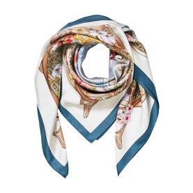 Edwardian Floral Silk Square Scarf