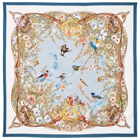 Edwardian Floral Silk Square Scarf