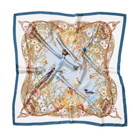 Edwardian Floral Silk Square Scarf