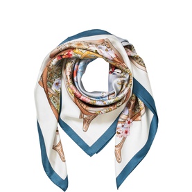 Edwardian Floral Silk Square Scarf