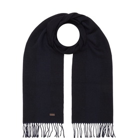 Logo Patchwork Fringe Scarf
