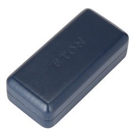 Eton Hammer Logo Cufflinks navy blue branded gift box with embossed logo, housing silver brass cufflinks with T-bar fastening