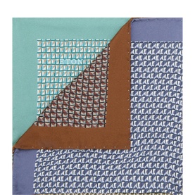 Colour-Blocked Geometric Silk Pocket Square