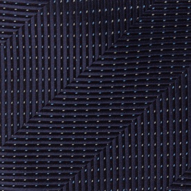 Eton Herringbone Silk Tie in navy blue, close-up showing woven herringbone texture with subtle sheen across the full blade.