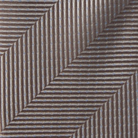 Eton Herringbone Silk Tie in beige, close-up of diagonal ribbed herringbone pattern on 100% silk fabric