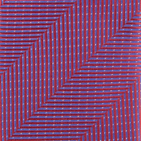 Eton Herringbone Silk Tie in red, featuring geometric chevron herringbone pattern in red and blue, wide blade, pointed tip
