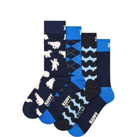 Polar Blue Socks Four-Piece Gift Set