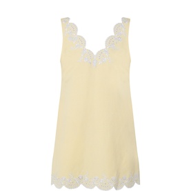 Edena Embroidered Linen Mini Dress