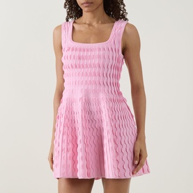 Vanna Scalloped Knit Mini Dress
