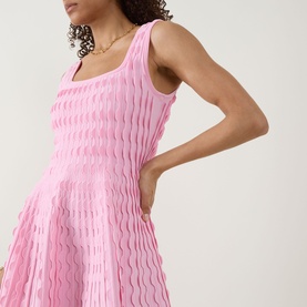 Vanna Scalloped Knit Mini Dress