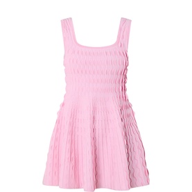 Vanna Scalloped Knit Mini Dress