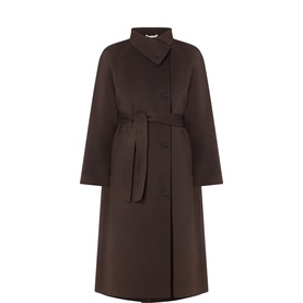 Single-Breasted Belted Wrap Coat