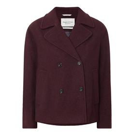 Marc O'Polo Black Cherry wool jacket, double-breasted with notch lapels and front patch pockets