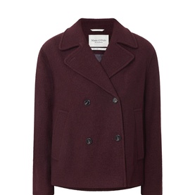 Double-Breasted Short Wool Coat