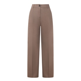 Marc O Polo Stone Taupe wide-leg trousers with high waist, single button fastening and front crease detail