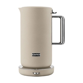 Aarke Kettle Sand in cream with brushed chrome handle and base, cylindrical matte finish body
