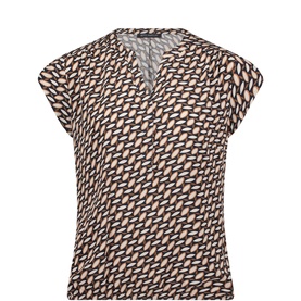 Geometric Notched Blouse