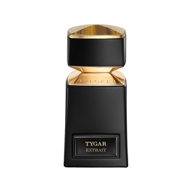 Bulgari Tygar Extrait parfum in black and gold faceted bottle with geometric cap