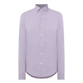 Calvin Klein Single Cuff Slim formal shirt in violet fine stripe, long sleeves, spread collar, small logo embroidery at chest