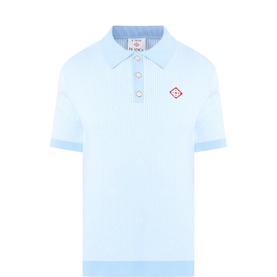 Pinstripe Logo Polo Shirt