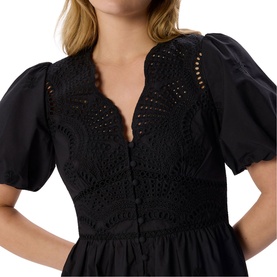 Broderie Detail Flared Dress