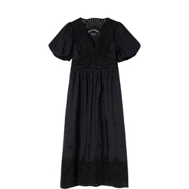 Broderie Detail Flared Dress
