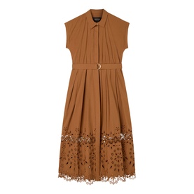 Broderie Trim Shirt Dress