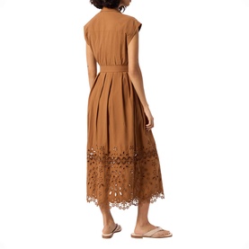 Broderie Trim Shirt Dress