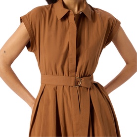 Broderie Trim Shirt Dress