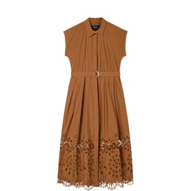 Broderie Trim Shirt Dress
