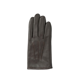 Dents brown leather glove with stitched detail, single glove shown on white background