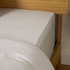 Nacre Linen Fitted Sheet Neutral